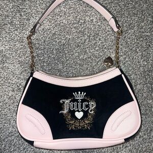 Juicy Couture Black and Pink Shoulder Bag